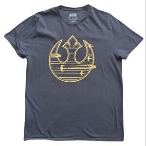 STAR Wars Gold Rebel Logo Unisex T-Shirt Size Large